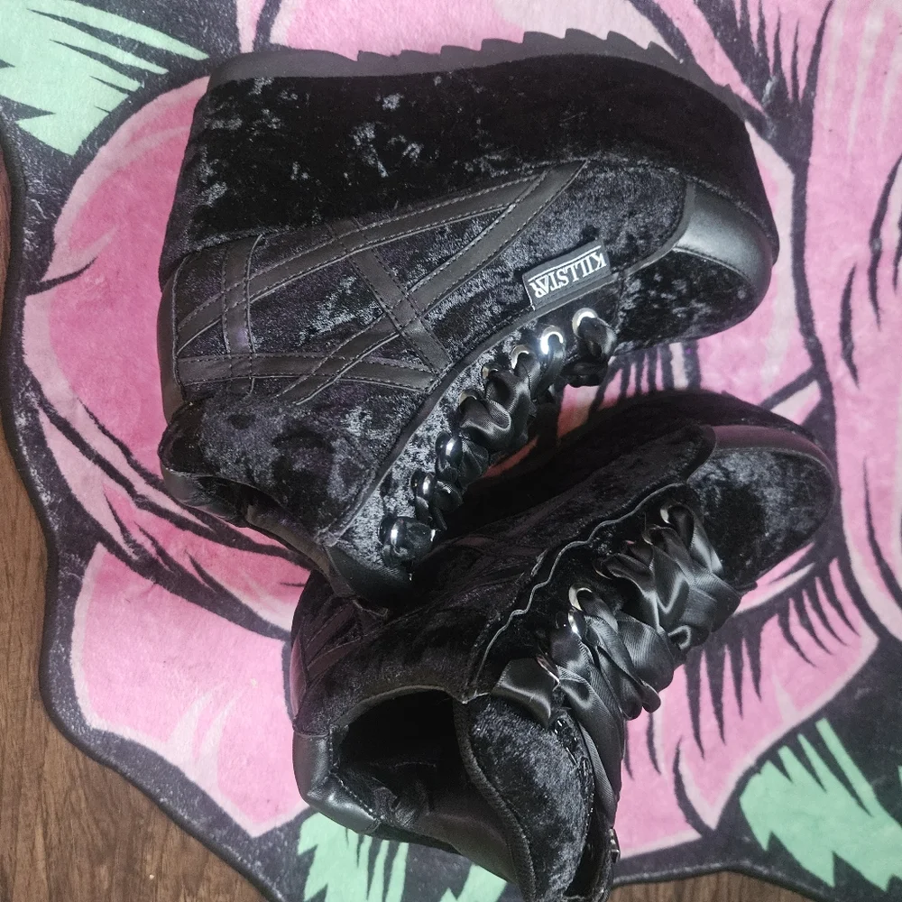 Killstar: Malice Platform Trainer [Velvet], Women's Sz 7 (runs big), Like New - Picture 11 of 13